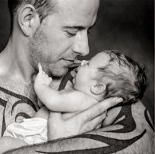 Father and baby portrait